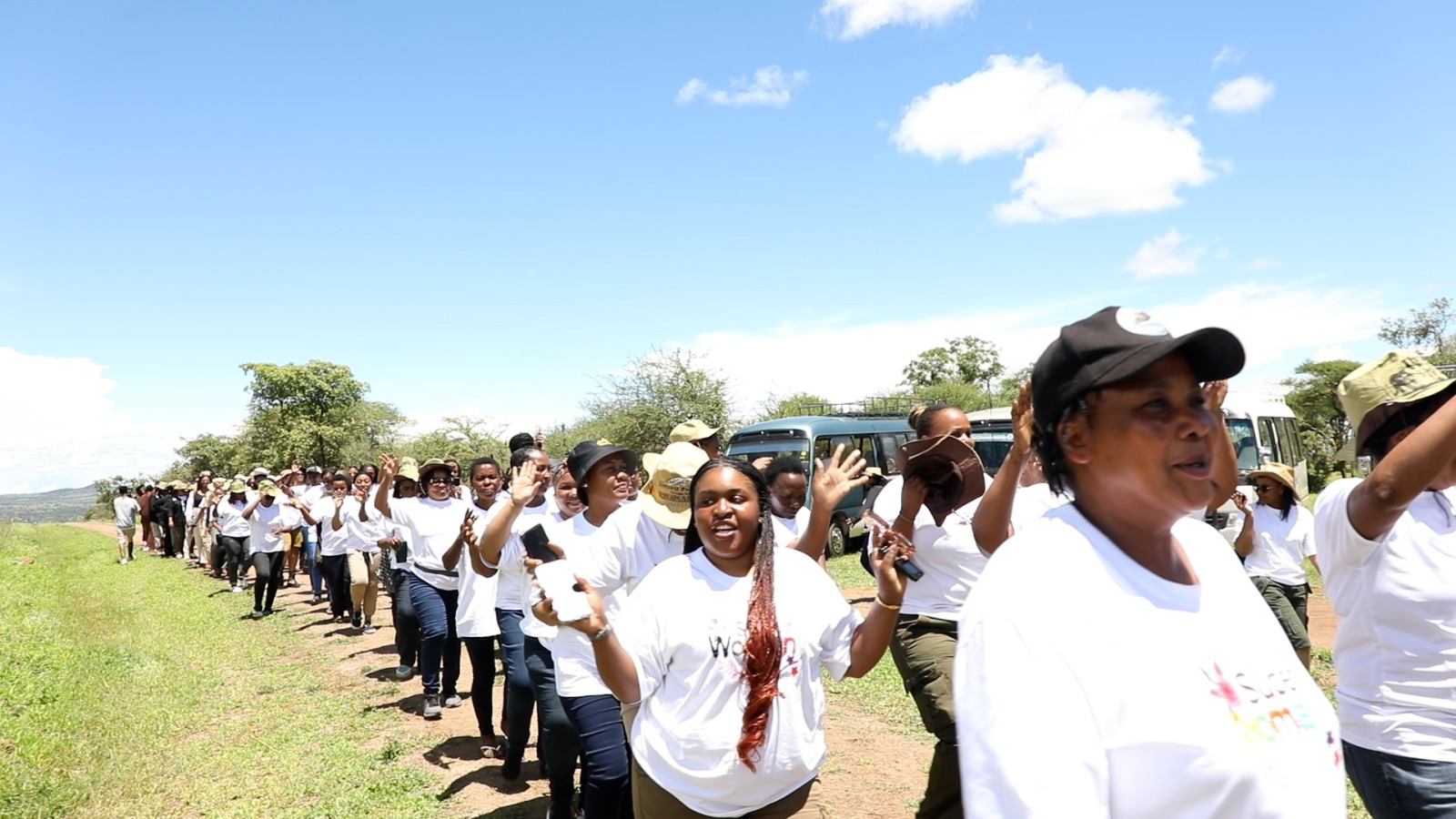 Safari route and open Makuyuni landscape under soft morning light